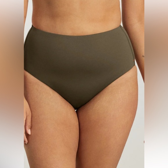 Everlane Swim Bottom High Rise Hipster Beech Green S NWT Quick Dry - Picture 3 of 9